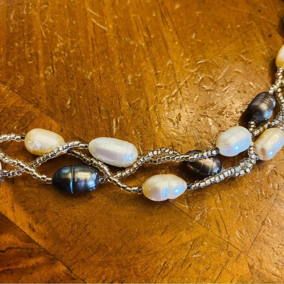 Evergems Pink Multi Strand Pearl Statement Necklace Real Freshwater Pearls - Picture 13 of 15